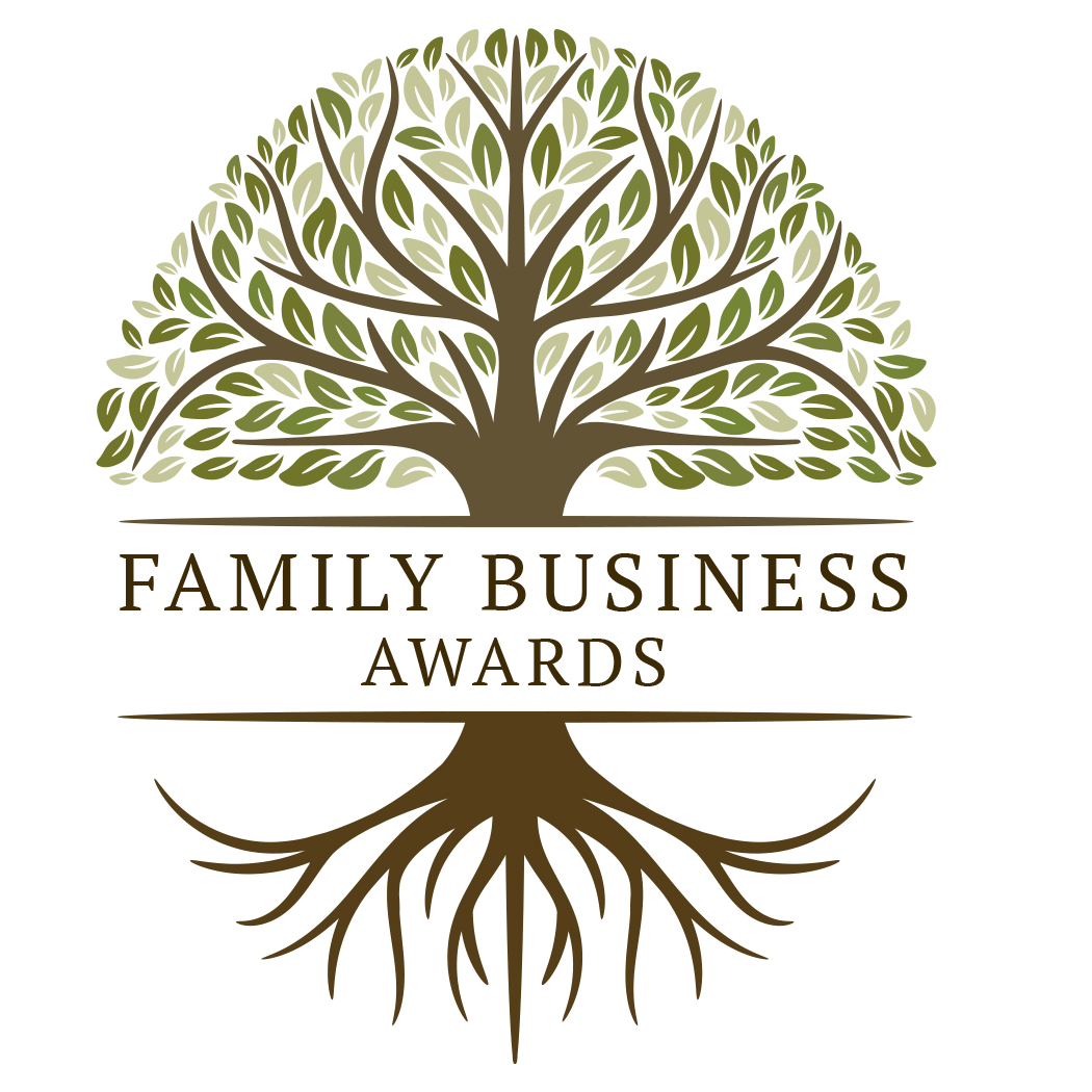 Illustration of a tree and roots with the words Family Business Awards in the middle of the image