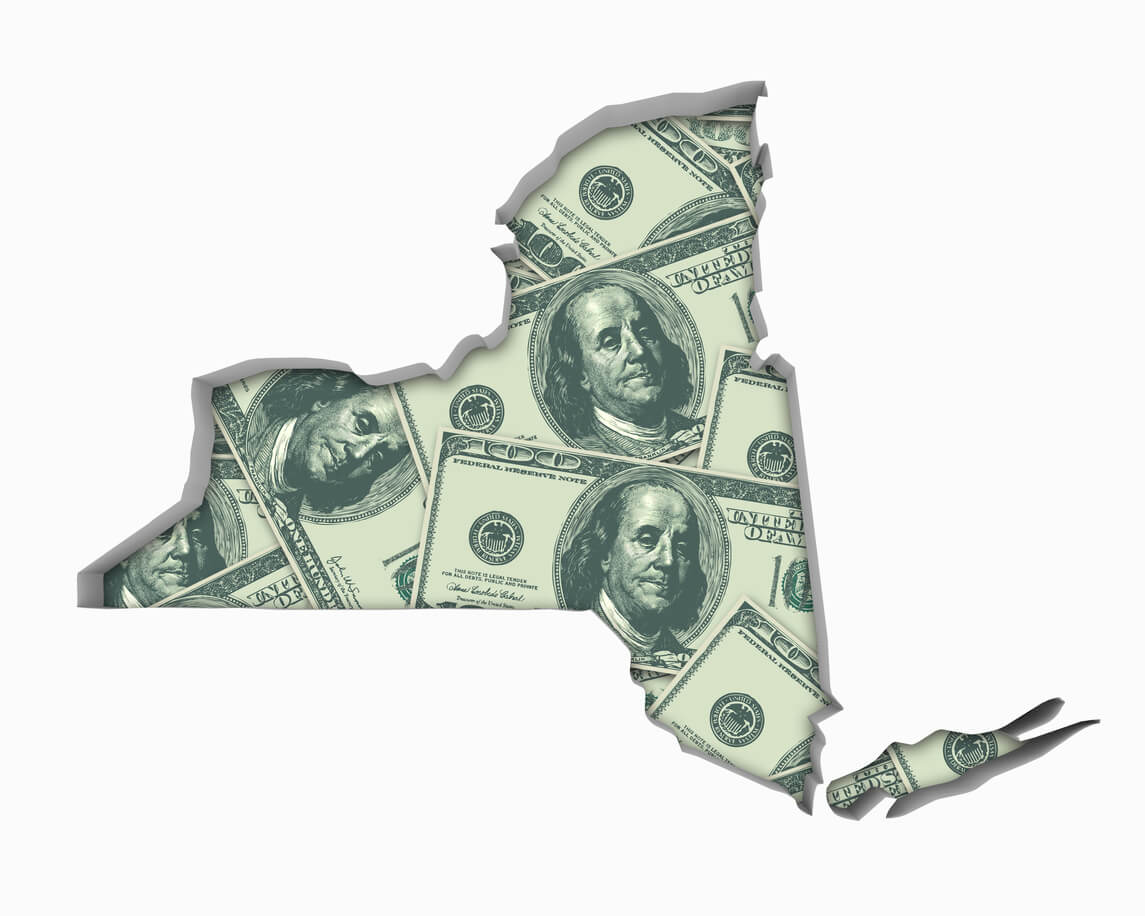 New York NY Money Map Cash Economy Dollars 3d Illustration